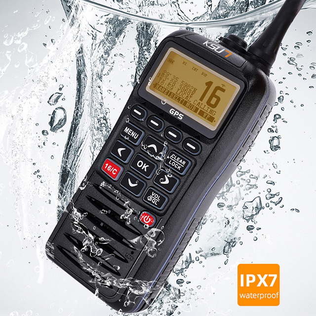 KSUT P38 IPX7 Waterproof GPS MOB DSC VHF Marine Walkie Talkie Long Rang Radio