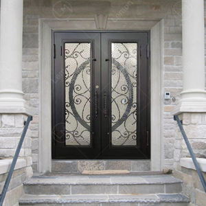 Puerta de hierro forjado de entrada principal Popular de nuevo diseño, puerta de Metal individual insonorizada de alta eficiencia para apartamento de Villa al aire libre - Product Image 1