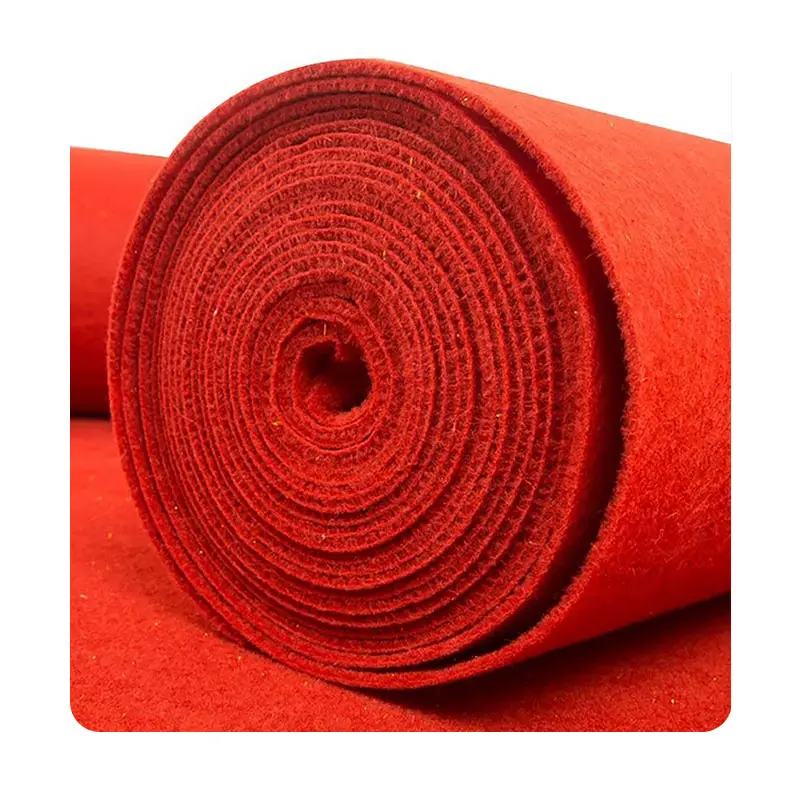 Plastic Cover Film Coated Event Fair Wedding Aisle Runner Carpet Rolls Grey Color Thick Carpet For Indoor Outdoor Usage