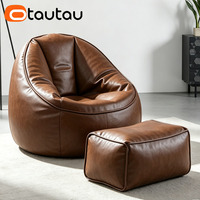 Housse de pouf inclinable moderne en cuir PU imperméable OTAUTAU SF319 – Aucun rembourrage requis