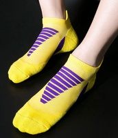 Chaussettes de sport pour hommes avec logo imprimé, antidérapantes, en coton, à compression, respirantes, pour la course et l'entraînement