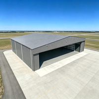Hangar industriel préfabriqué en acier sans colonnes, moderne, pour avions et jets privés, avec une durabilité de 20 ans