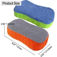 Éponge de lavage de voiture en microfibre à mailles, fabriquée en Chine, avec poignée ergonomique profilée pour le lavage des roues, des pneus et de la carrosserie