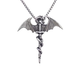 Collier pendentif épée de pterosaure en acier inoxydable pour homme, design rétro dragon animal, bijoux de mode 2160134 - Product Image 2