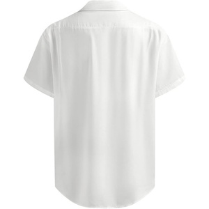 <b>Men's</b> Custom Logo Breathable ODM Stand Collar Causal Short Sleeves 100% Cotton <b>Silk</b> Screen Printed Summer Beach Vacation <b>Shirts</b> - Product Image 2