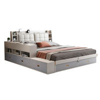 Modernes Schlafzimmermöbel Stauraum-Queensize-Bett Multifunktionales Tatami Massivholz Softbett
