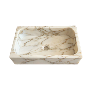Lavabo en dalle de marbre blanc or Calacatta italien avec égouttoir <span class=keywords><strong>pour</strong></span> salle de bain et <span class=keywords><strong>cuisine</strong></span> RefineStone Modern Hotel - Product Image 1