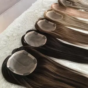 Ipek cilt taban insan saçı Topper doğal saç derisi ücretsiz bölüm klipleri ile 100% işlenmemiş insan saçı parça