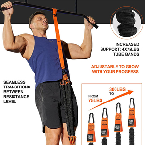 Bandes d'assistance pour tractions robustes 225 lbs, réglables en poids/taille, avec repose-pieds/genoux en tissu pour barre de traction, bandes résistantes - Product Image 6