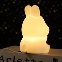 Veilleuse Led pour bébé mignon, lampe de nuit en forme de lapin, Rechargeable, Portable, 7 couleurs