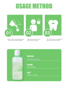 Ocean Mint naturale <span class=keywords><strong>senza</strong></span> <span class=keywords><strong>alcool</strong></span> collutorio Multi-Purpose denti sbiancamento accessori per denti più sani gengive fresco olio orale - Product Image 6