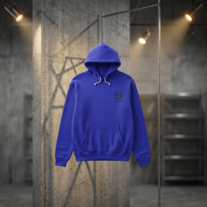 Sweat-shirt à capuche bleu uni pour homme, manches longues, pull décontracté avec poche kangourou - Product Image 2