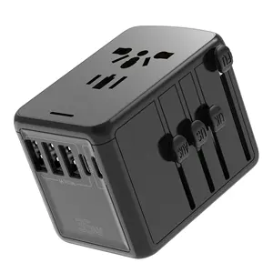 Travel Charger Worldwide Voltage Compatible Universal US UK EU AU with 4 Ports USB Type C Ports Universal Travel Adapter