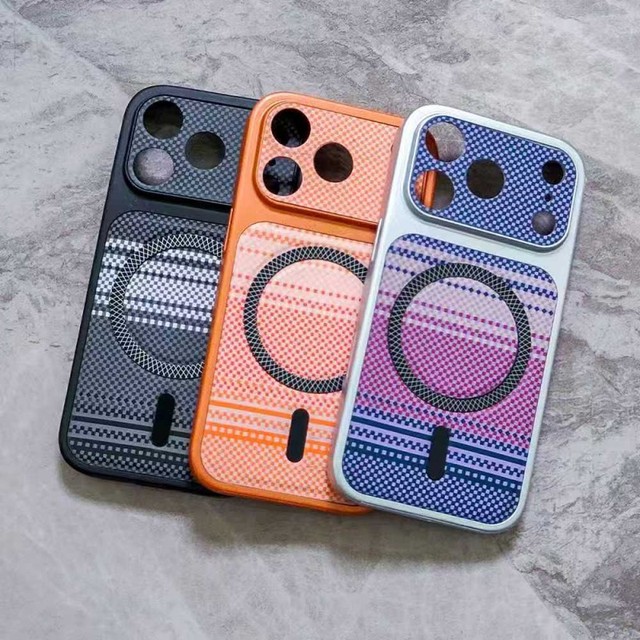 High quality Magnetic Carbon fiber texture Mobile phone case for iPhone 17 pro max 17 AIR 16 plus Leather Shockproof Cover back