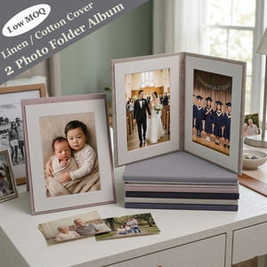 <span class=keywords><strong>Album</strong></span> Portafoto Premium in Lino/Cotone per 2 Foto, Materiale Naturale di Alta Qualità per Esporre <span class=keywords><strong>Ricordi</strong></span> - Product Image 1