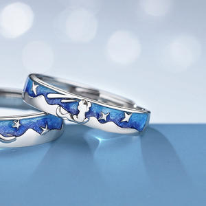 QH 925 alla moda argento stile antico coppia anello-piccolo <span class=keywords><strong>principe</strong></span> e volpe Design, ornamenti Hanfu per fidanzamento matrimonio di San Valentino - Product Image 6