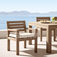 Magnifique canapé d'extérieur en teck, mobilier de patio spacieux pour balcon