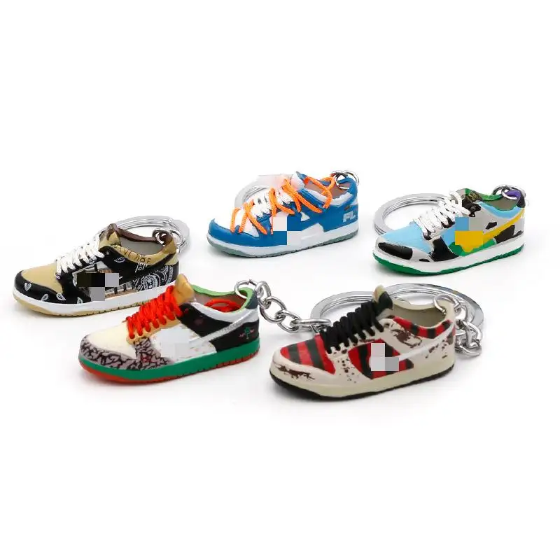 Atacado 3D Mini Sneakers enterrada ow sapato Keychain Modelo bonito chaveiros com caixa chaveiro