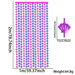 Ychon New Arrival Shell geformte Folie Vorhang Ozean Themen Geburtstags feier Dekoration Hintergrund Fransen Vorhänge Party Dekor - Product Image 6