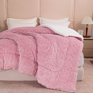 <span class=keywords><strong>Edredón</strong></span> de Microfibra Tafetán Grueso Nuevo, Relleno de Poliéster Rosa, Estilo Americano para Todas las Temporadas, Sábana Completa - Product Image 5