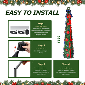 Ruban décoratif bleu et rouge transfrontalier, décoration d'arbre de Noël d'intérieur, décoration d'arbre de Noël, ornement d'arbre de Noël, fabricant - Product Image 3