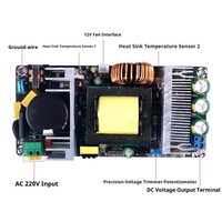 220V ke 24V/36V/48V 10A Catu Daya AC-DC Switching yang Dapat Disesuaikan 350W Modul Daya Tinggi dengan Kipas dan Perlindungan Terhadap Suhu Berlebih