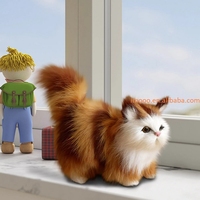 Prix d'usine : Jouets en peluche chat de simulation 12 cm, modèle d'animal de compagnie artificiel, chaton en peluche doux, animaux réalistes, décoration de jardin et de maison