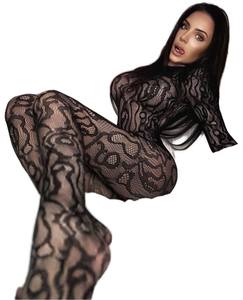 <span class=keywords><strong>Combinaison</strong></span> à entrejambe ouvert pour femmes Stretch Sheer Full Body Fishnet Mesh Catsuit Lace Bodystocking Party Wear Teddy Lingerie - Product Image 1