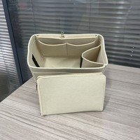 Organisateur de sac à main en feutre personnalisé avec logo, multi-poches zippées pour sacs à main et cabas, vente en gros pour femmes, pochette de rangement pour usage quotidien