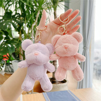 Mini mignon dessin animé ours porte-clés Kawaii peluche en peluche porte-clés conception fille sac pendentif cadeau