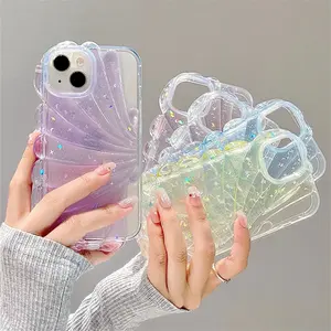 Funda de teléfono epoxi con lentejuelas de estrella y carcasa brillante de estilo veraniego para iPhone 14 13 12 <span class=keywords><strong>11</strong></span> Pro Max INS 3D Simple Fresh Clear Soft Back Cover - Product Image 1