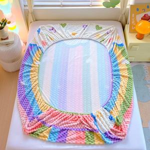 Funda protectora para colchón de dibujos animados súper suave y cálida, Sábana de burbujas arcoíris, funda de <span class=keywords><strong>cama</strong></span> para niños - Product Image 4