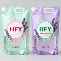 Buse d'aspiration supérieure sac autoportant en plastique personnalisé 500g 1kg 2kg sac d'emballage de savon liquide et de poudre à laver d'usine