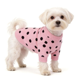 Maglione per Cani Invernale Caldo, Abbigliamento per Cani, Maglieria per Animali Domestici con Pois Rosa, Vendita all'Ingrosso - Product Image 3