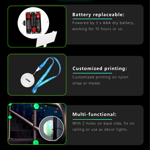Lampu Medali LED yang Dapat Disesuaikan dengan Remote Control, Lampu Lanyard Nylon LED, Hadiah Promosi, Dekorasi, Lampu Reling - Product Image 4