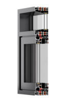 Fenêtre coulissante en aluminium extrêmement hermétique série 120 |   Verre à double rupture de pont thermique Low-E pour villa côtière et salle de bain
