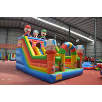 Mario Bros rumah bouncing tiup perosotan Super Mario, tempat bermain Bouncer Castle taman hiburan lompat untuk dijual