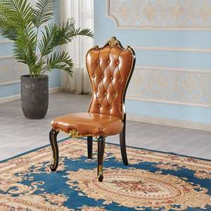 Luxe Power Elegant Koninklijk Banketontwerp Van Goede Kwaliteit Luxe Lederen Eetkoning En Koningin Gouden Rode Stoelen Troon - Product Image 3