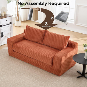 <span class=keywords><strong>Sofa</strong></span> Bed Modern dan Sederhana Dua Dudukan dengan Rangka Besi, Bantal, Sandaran Tangan, dan Busa yang Dapat Dikompresi - Product Image 4