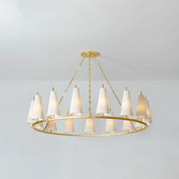 Luminaire suspendu design moderne personnalisé pour îlot de cuisine, salon, lustre en soie avec abat-jour en tissu