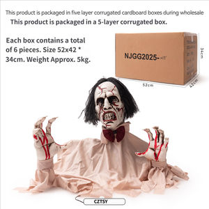 ของตกแต่งวันฮาโลวีน บัตเลอร์ซอมบี้ ปลั๊กไฟฟ้าแบบเหนี่ยวนำ บ้านผีสิง ห้องลับ ลานบ้าน บรรยากาศสยองขวัญ ของตกแต่งผี - Product Image 5