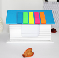Bloc-notes adhésif tendance 2026 en forme de maison, multicolore, en PET, pour usage quotidien personnalisé (études/travail) ou comme cadeau