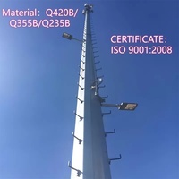 Torre Monopolar de Acero Galvanizado en Caliente de 15m a 60m para Telecomunicaciones, Torre de Tubo Único para Instalación de Antenas 4G 5G