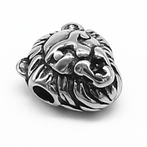 yunnique Lion Head Spacer Bead Stainless Steel Irregular Shape For Bracelet Making Jewelry Findings - Product Image 1