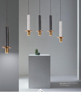 Lampada a Sospensione Moderna in Marmo Naturale Bianco e Nero per Cucina, Arredamento Casa, Bar e Isola - Product Image 2