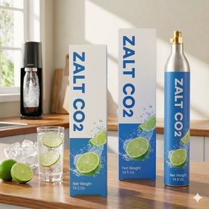 Bouteille de gaz pour soda 0,6 L, écologique, en métal, compatible avec tous les appareils à soda/eau gazeuse à visser - Product Image 1