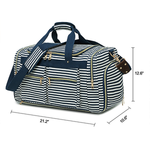 Benutzer definierte Leinwand Frauen Weekender Overnight <span class=keywords><strong>Bag</strong></span> Große Kapazität Handgepäck mit Schuh fach Reisetaschen - Product Image 5