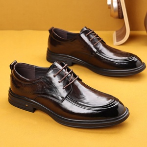 Chaussures en cuir pour hommes haut de gamme, basses, à lacets, en cuir véritable, à bout rond, décontractées et élégantes, tendance - Product Image 6