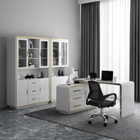 Bureau de luxe léger et moderne, intégré à une bibliothèque, 1,2 m, avec bibliothèque à 2/3 portes, idéal pour le bureau à domicile ou la salle d'étude - Vente chaude