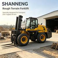 Chariot élévateur industriel SHANNENG 4 tonnes 5 tonnes diesel 4x4 tout-terrain avec contrepoids lourds et haute stabilité pour entrepôt